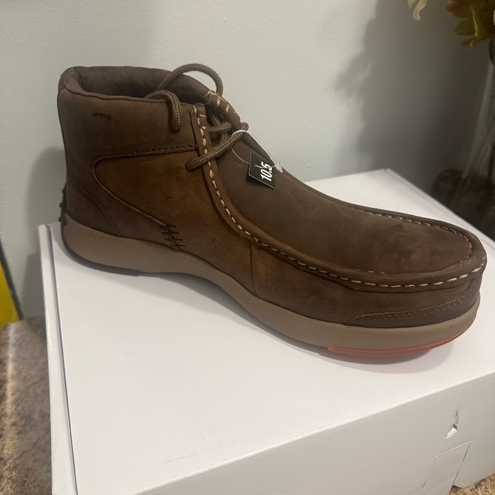 Men's Brown Leather Casual Shoes leather upper composite size10.5 Cody James nw